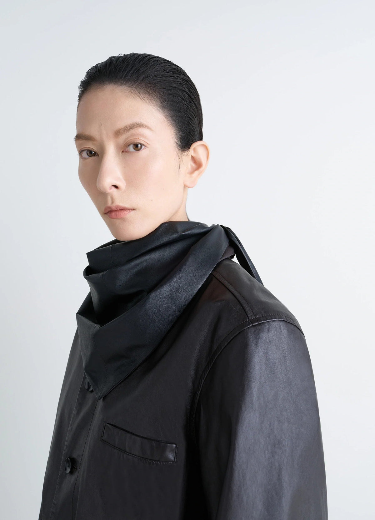 LEATHER TRIANGLE SCARF