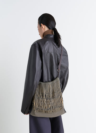 LARGE CROSSBODY FILT NET SHOPPING BAG