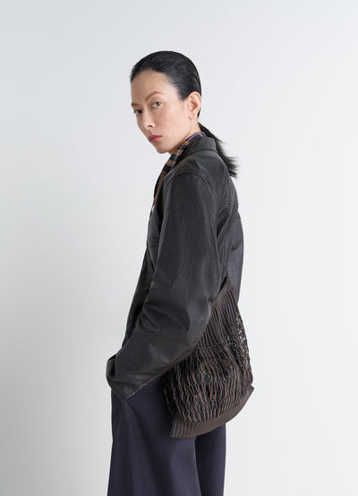 LARGE CROSSBODY FILT NET SHOPPING BAG