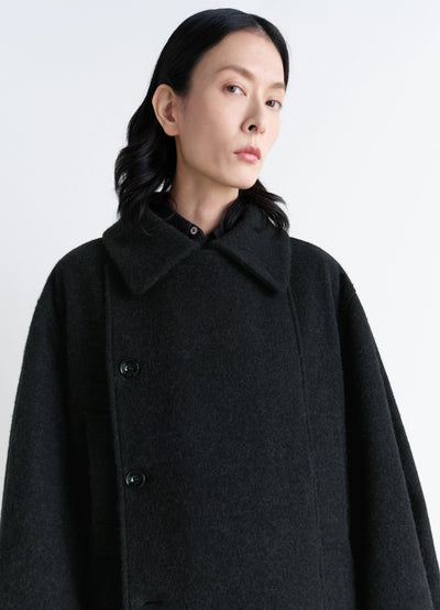 SHORT ASYMMETRICAL BATHROBE COAT