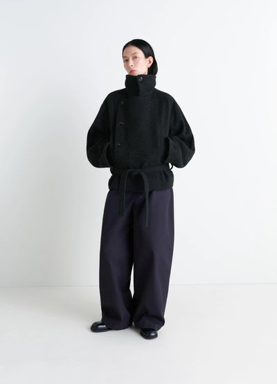 SHORT ASYMMETRICAL BATHROBE COAT