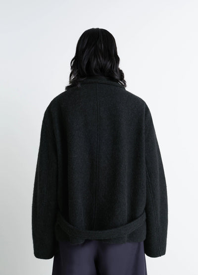 SHORT ASYMMETRICAL BATHROBE COAT