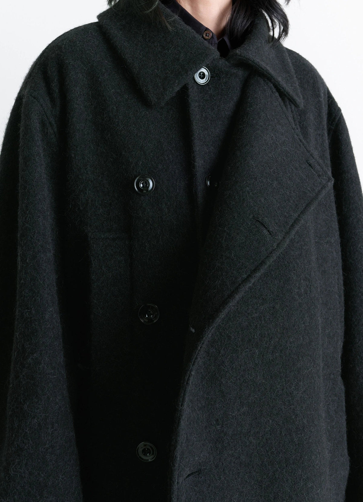 SHORT ASYMMETRICAL BATHROBE COAT