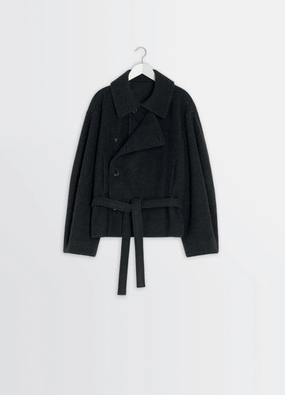 SHORT ASYMMETRICAL BATHROBE COAT
