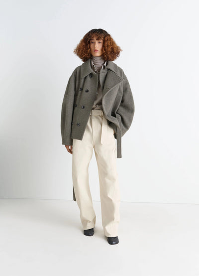 SHORT ASYMMETRICAL BATHROBE COAT