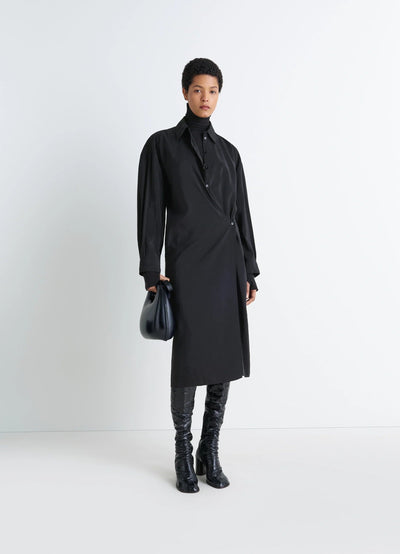 STRAIGHT COLLAR TWISTED DRESS