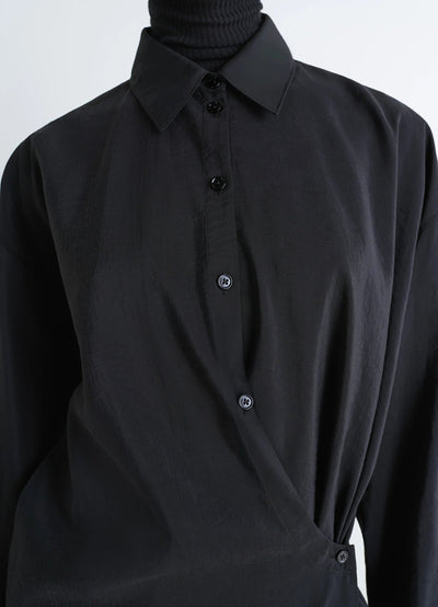 STRAIGHT COLLAR TWISTED DRESS