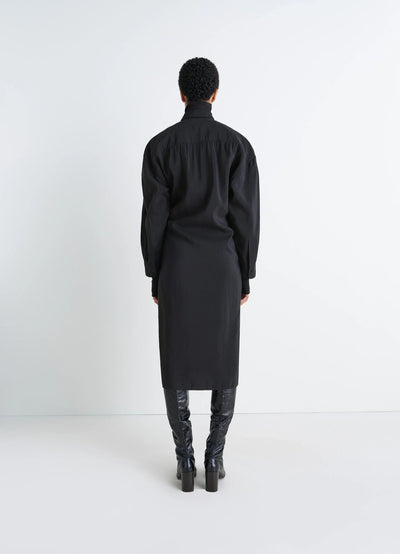 STRAIGHT COLLAR TWISTED DRESS