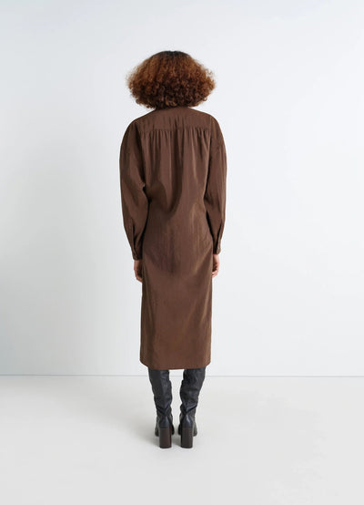 STRAIGHT COLLAR TWISTED DRESS