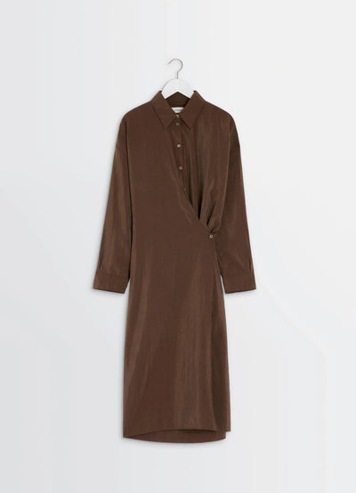 STRAIGHT COLLAR TWISTED DRESS