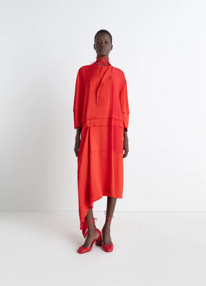 BLOUSE DRESS WITH PLEATS