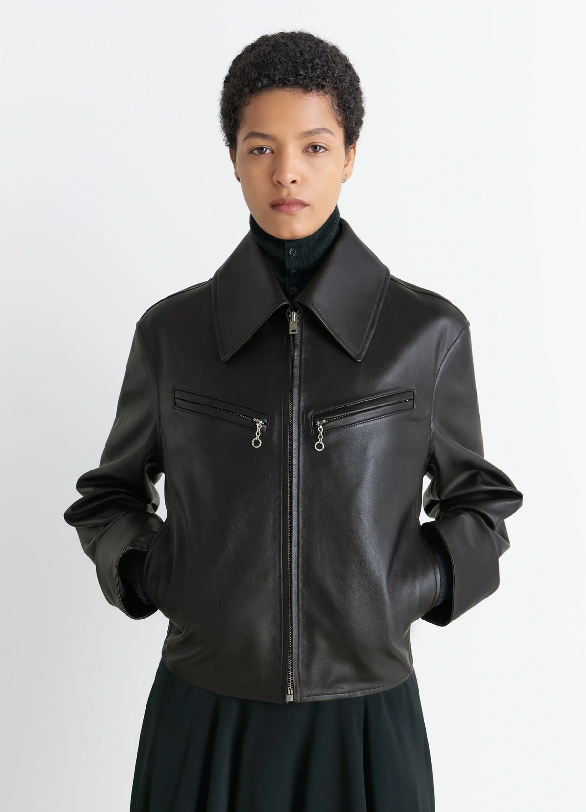 BOXY LEATHER BLOUSON