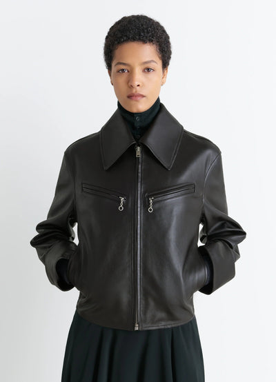 BOXY LEATHER BLOUSON