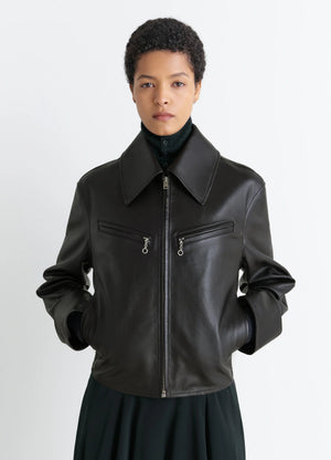BOXY LEATHER BLOUSON