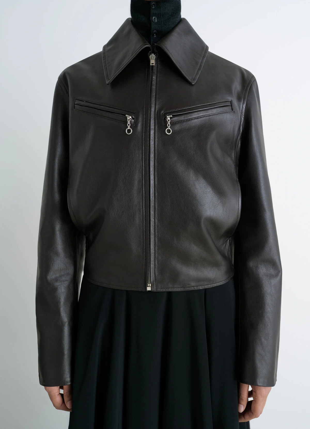 BOXY LEATHER BLOUSON