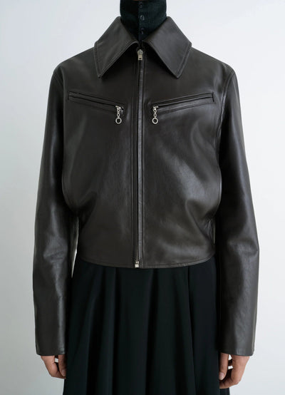BOXY LEATHER BLOUSON