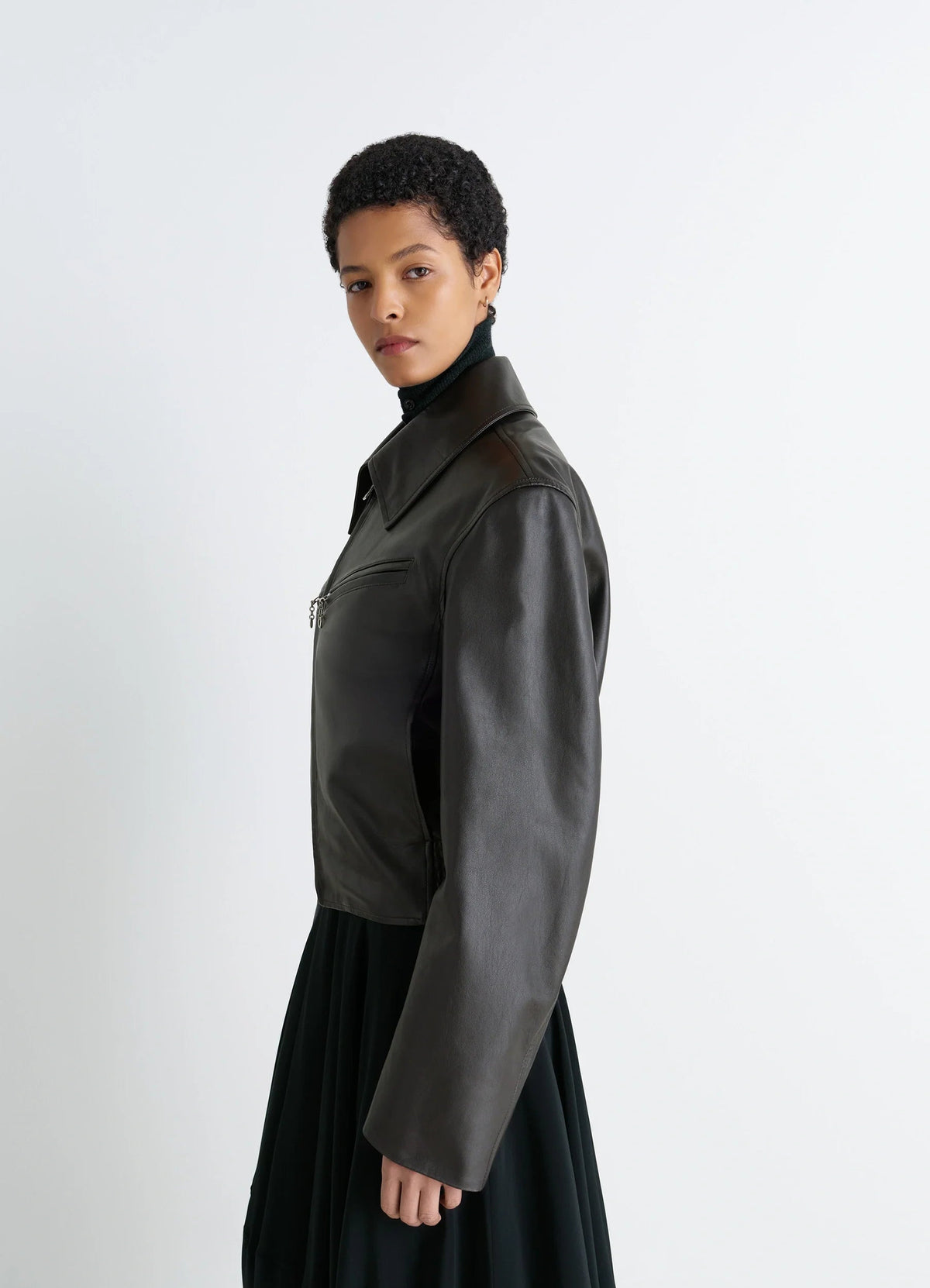 BOXY LEATHER BLOUSON