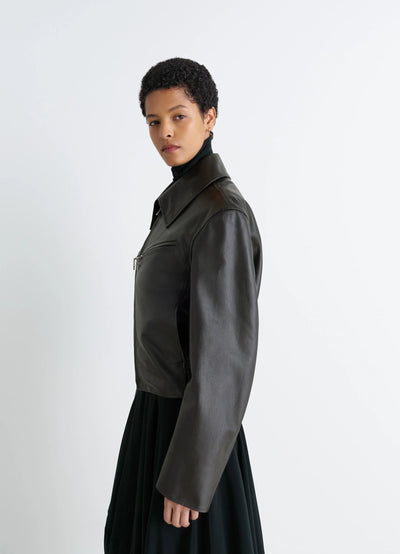 BOXY LEATHER BLOUSON