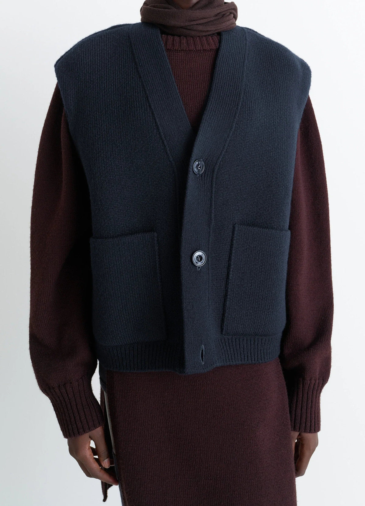 MAXI SLEEVELESHORT SLEEVES CARDIGAN