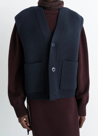 MAXI SLEEVELESHORT SLEEVES CARDIGAN