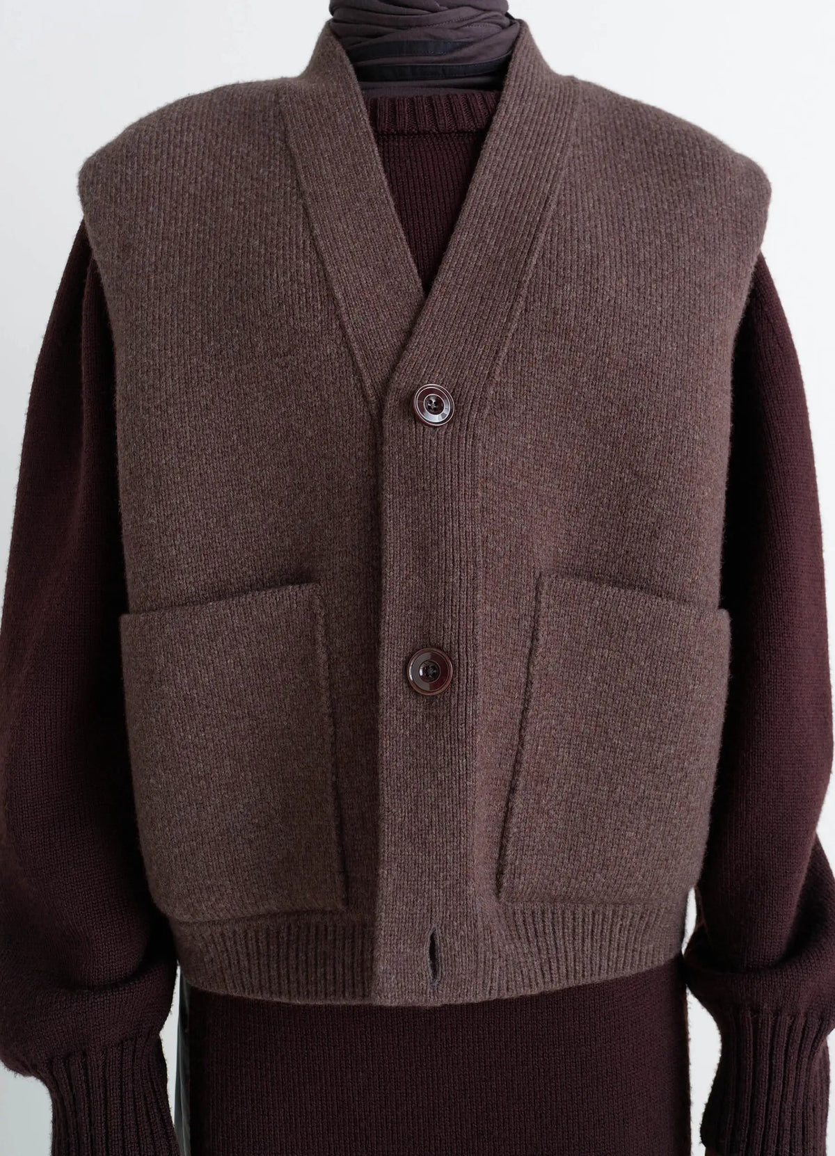 MAXI SLEEVELESHORT SLEEVES CARDIGAN