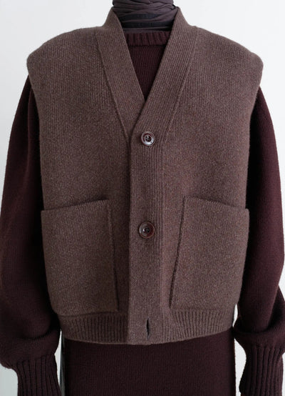 MAXI SLEEVELESHORT SLEEVES CARDIGAN