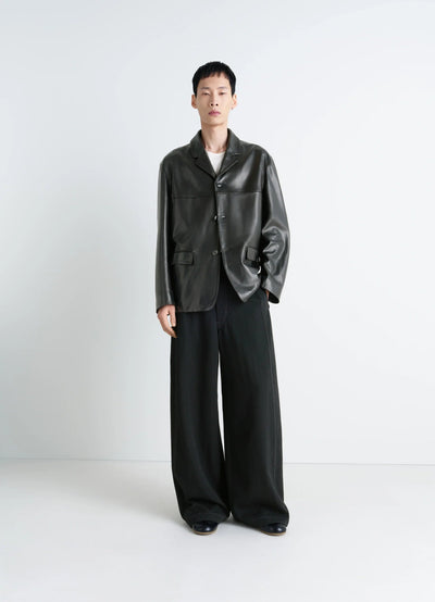LEATHER SINGLE BREASTED JACKET