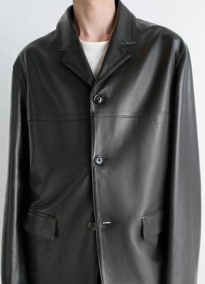 LEATHER SINGLE BREASTED JACKET