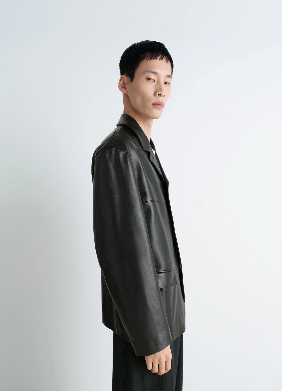 LEATHER SINGLE BREASTED JACKET