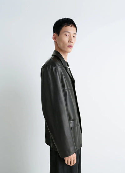 LEATHER SINGLE BREASTED JACKET