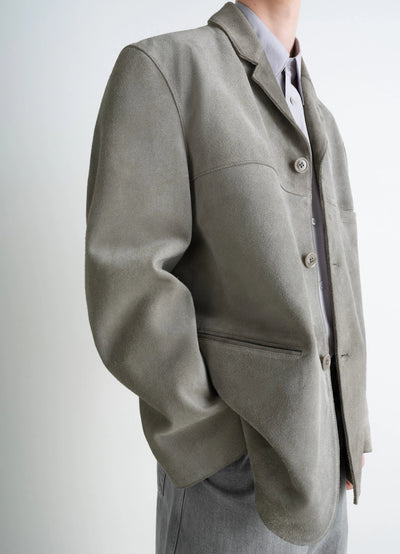 SUEDE SINGLE BREASTED JACKET