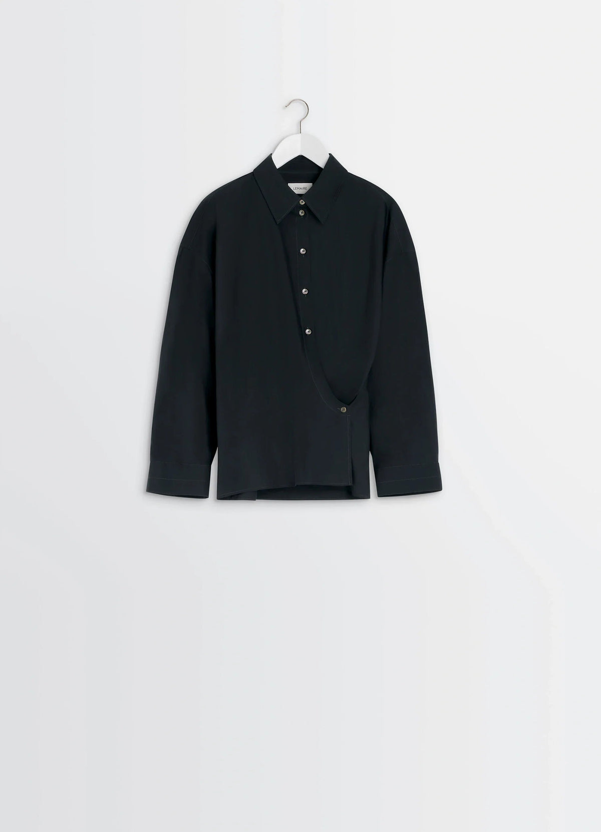 STRAIGHT COLLAR TWISTED SHIRT
