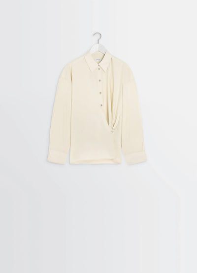 STRAIGHT COLLAR TWISTED SHIRT