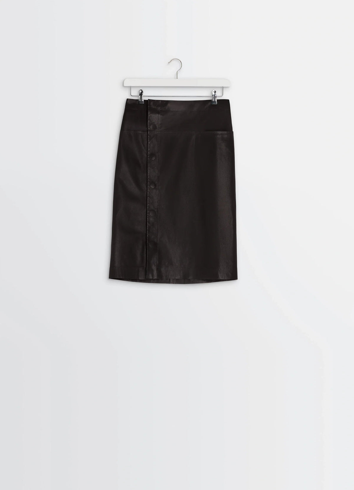 LEATHER WRAPOVER SKIRT
