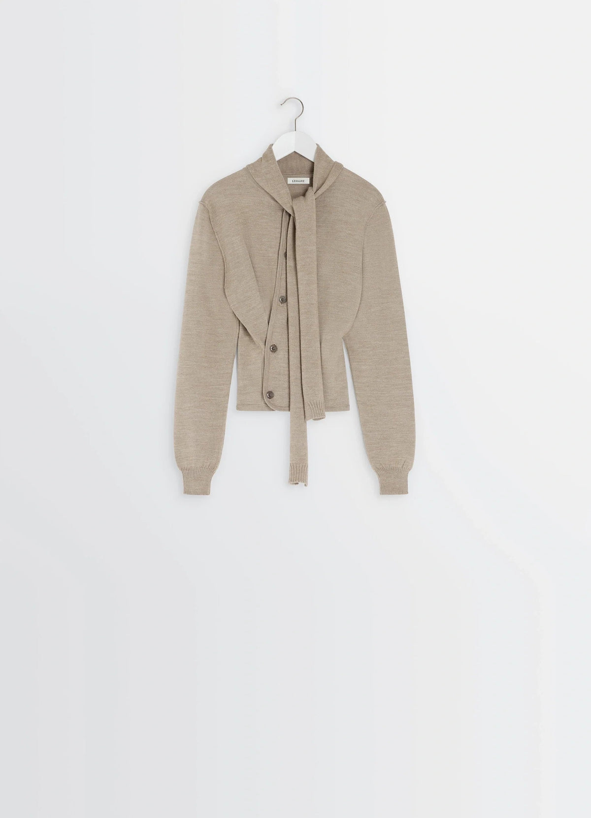 TWISTED CARDIGAN WITH SCARF