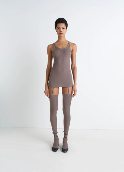SEAMLESS SHORT SLEEVES TANK TOP WITH  SUSPENDERS