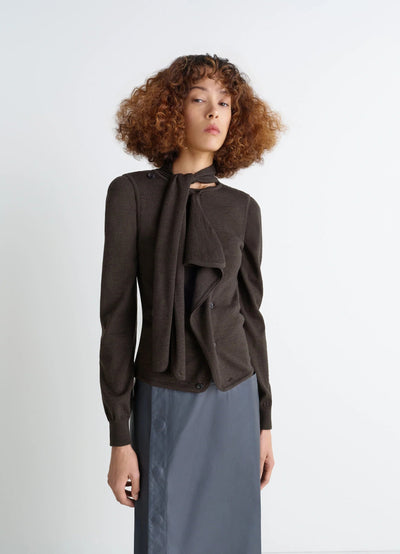 ASYMMETRICAL SLEEVELESHORT SLEEVES CARDIGAN