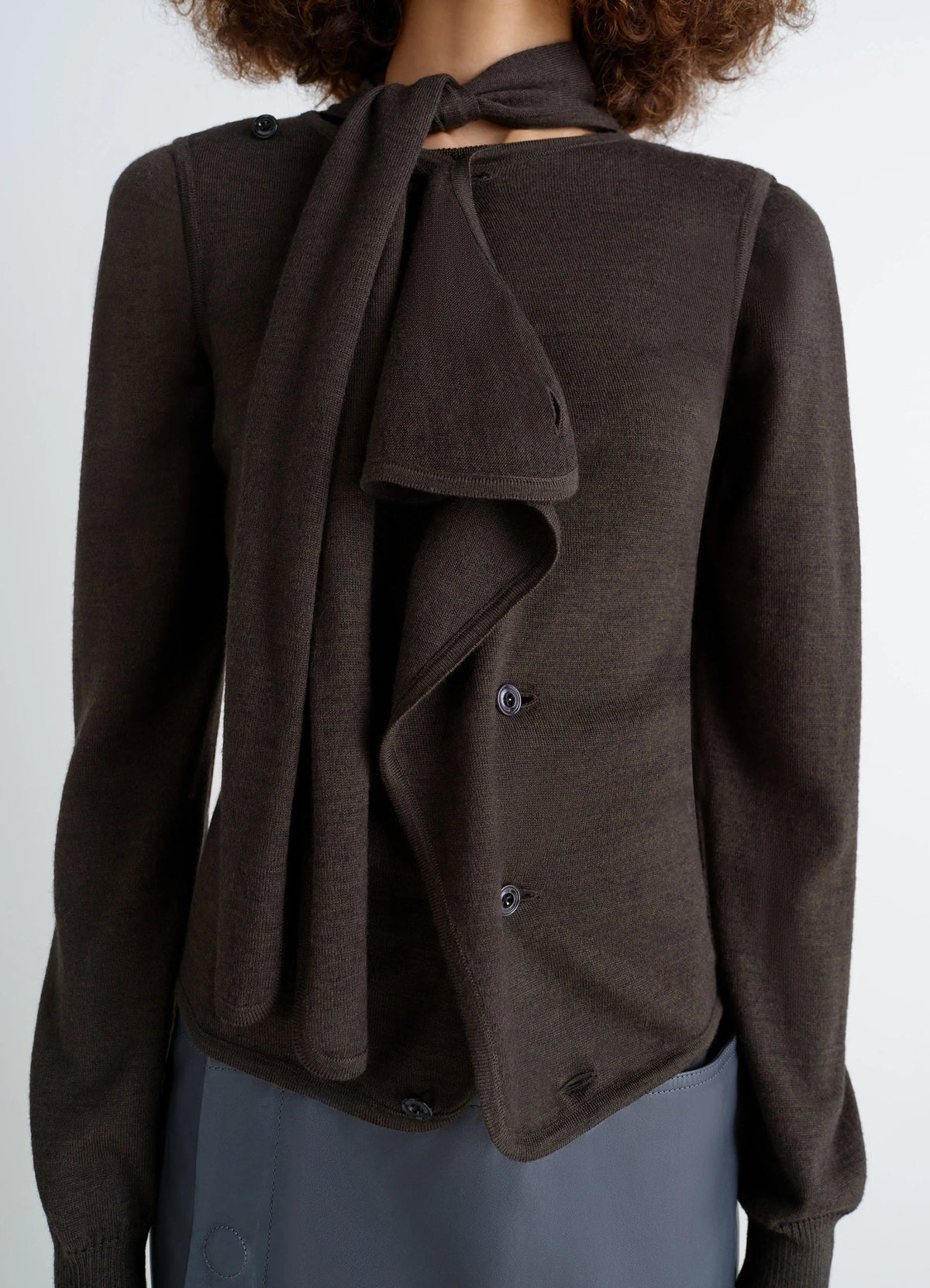 ASYMMETRICAL SLEEVELESHORT SLEEVES CARDIGAN