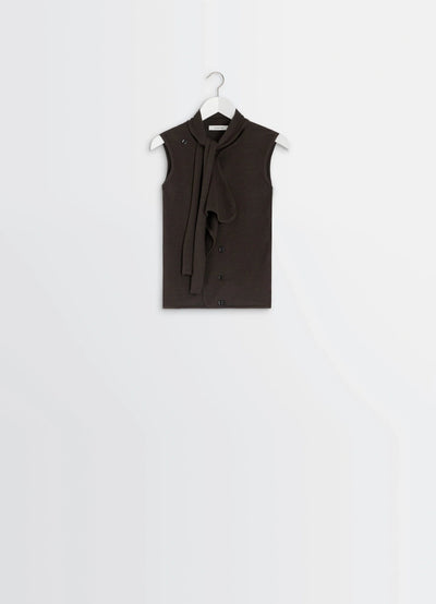 ASYMMETRICAL SLEEVELESHORT SLEEVES CARDIGAN