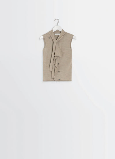ASYMMETRICAL SLEEVELESHORT SLEEVES CARDIGAN